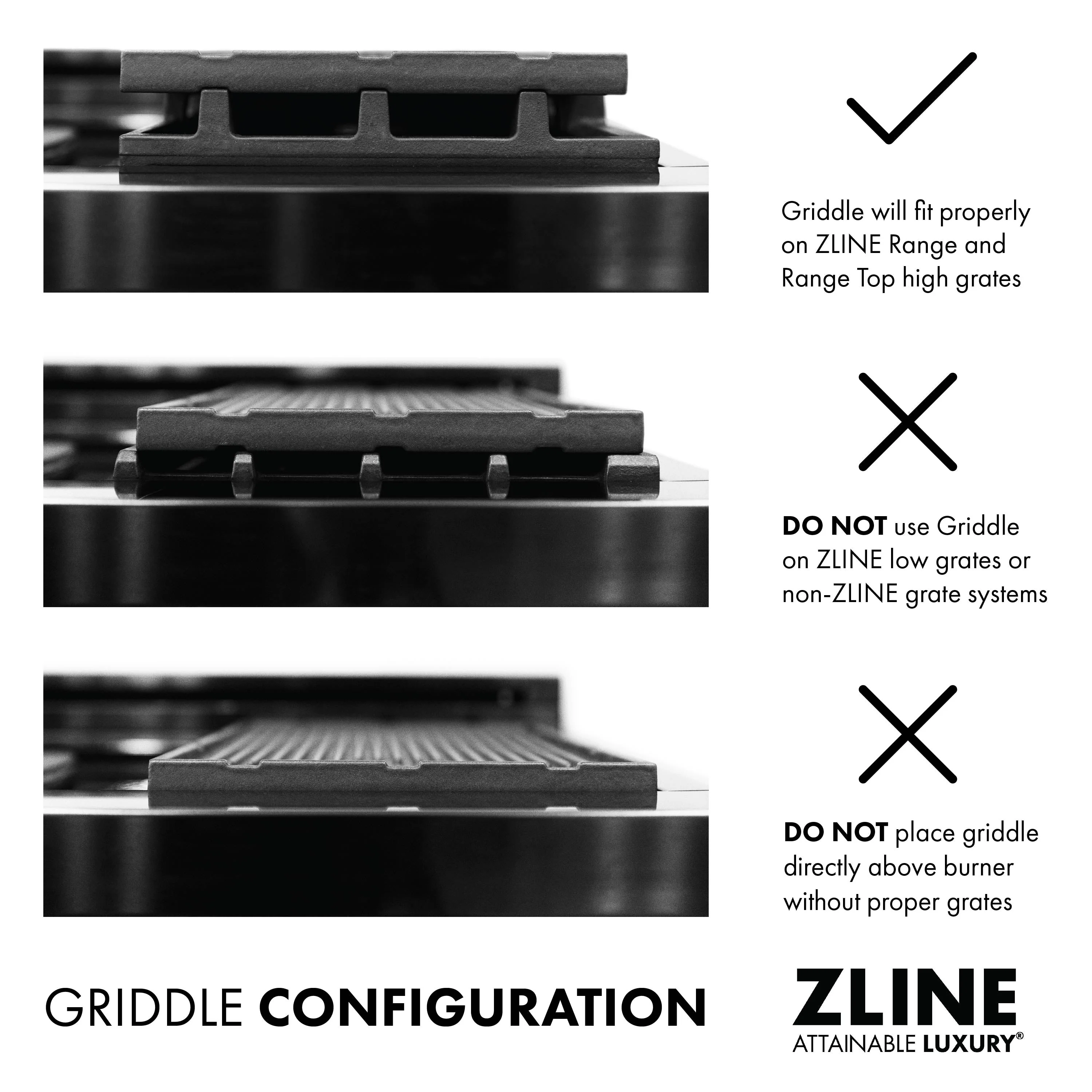 ZLINE High Grate Reversible Cast Iron Griddle (HG-GRZ-NS) - Image 8