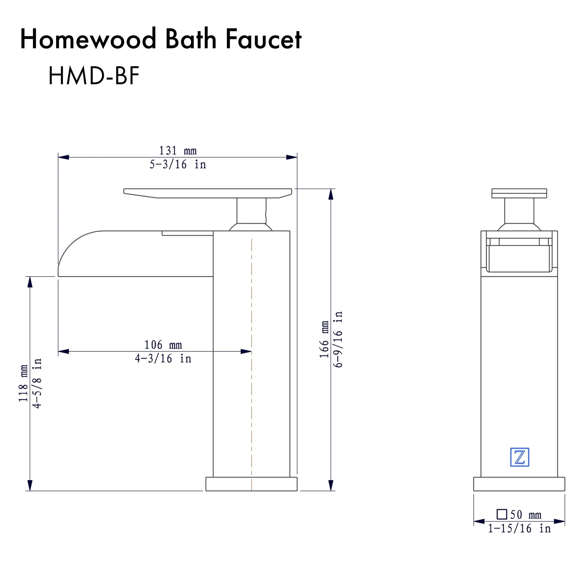 ZLINE Homewood Bath Faucet in Chrome (HMD-BF-CH) - Image 6