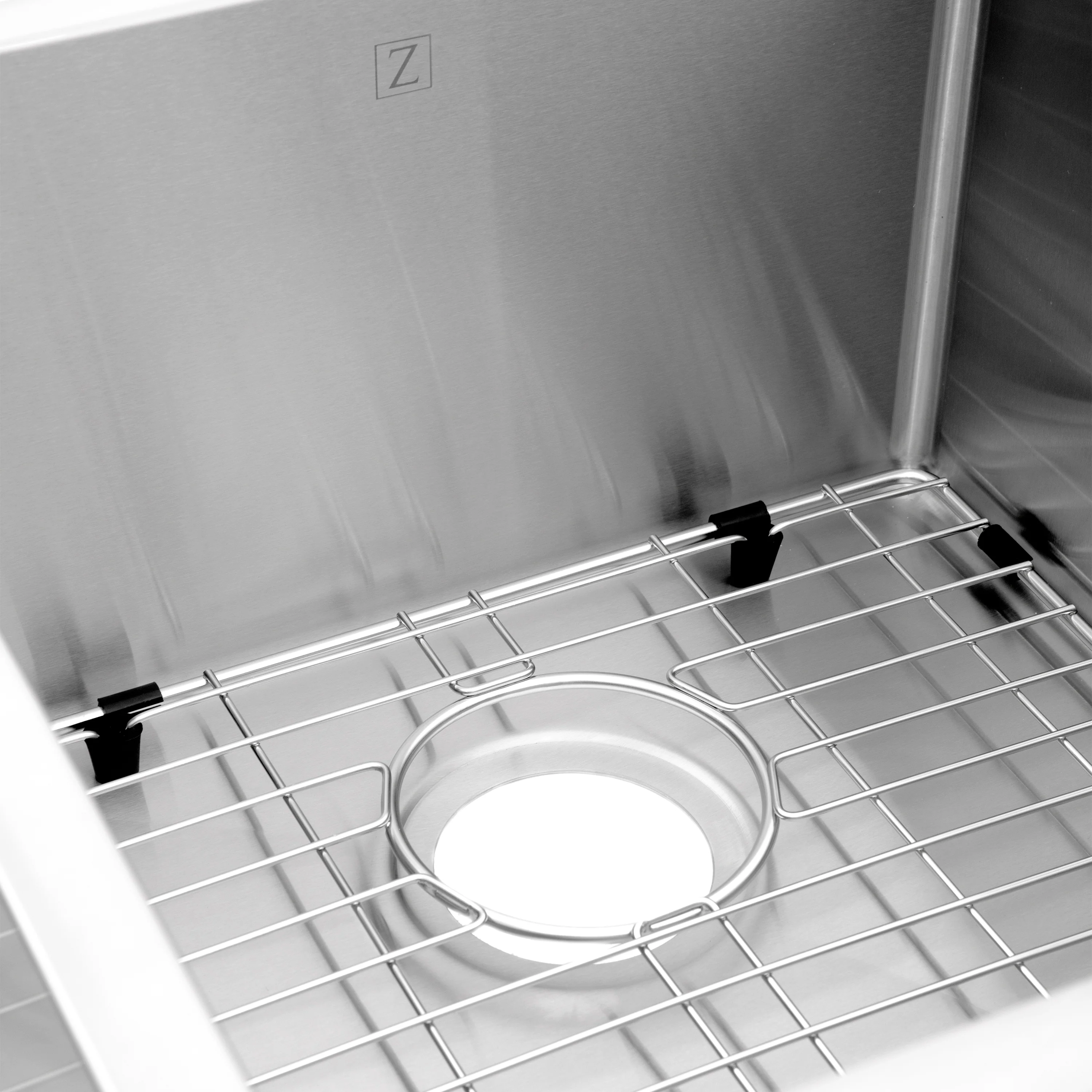 ZLINE 32 in. Jackson Undermount Double Bowl Stainless Steel Kitchen Sink with Bottom Grid (SRDL-32) - Image 3