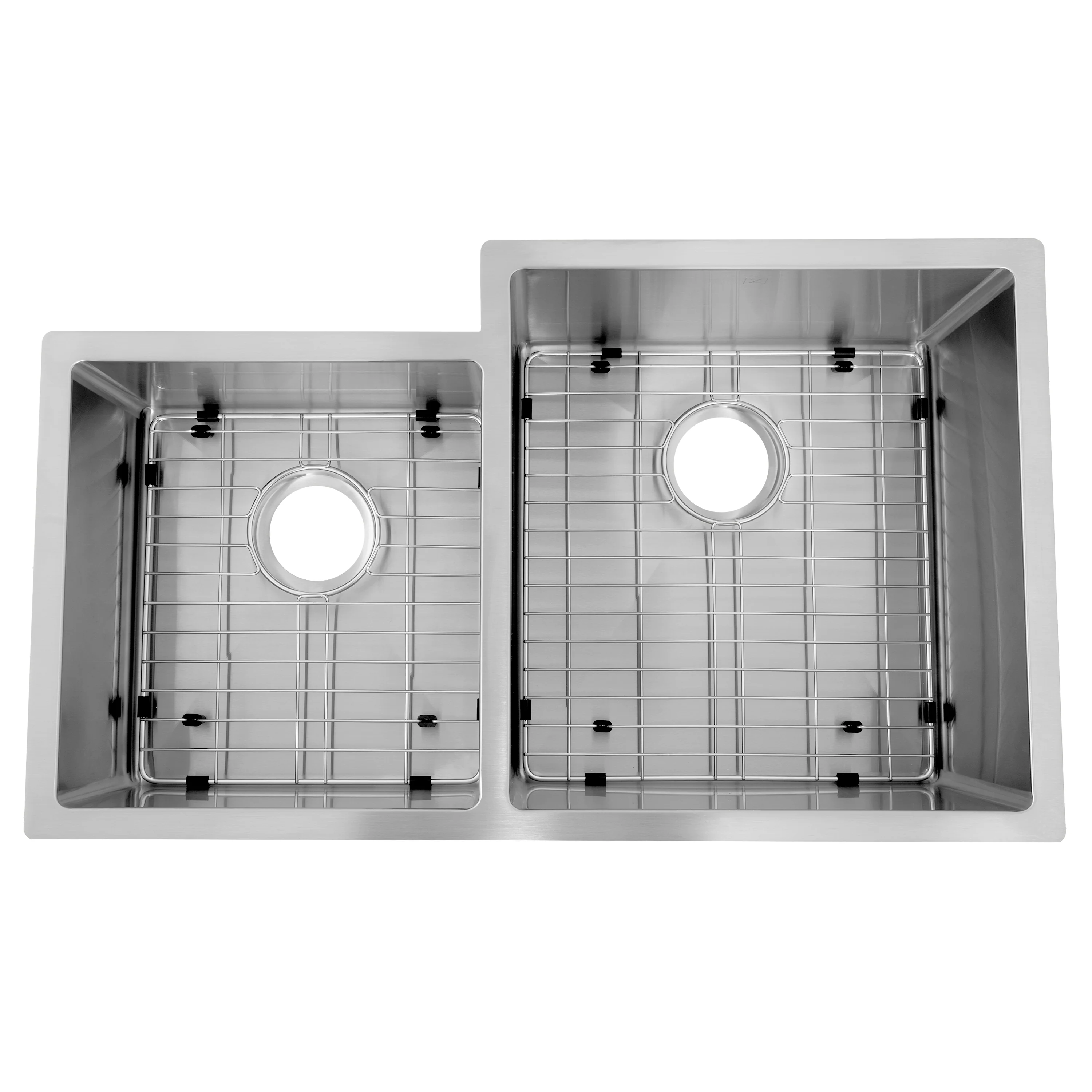 ZLINE 32 in. Jackson Undermount Double Bowl Stainless Steel Kitchen Sink with Bottom Grid (SRDL-32) - Image 5
