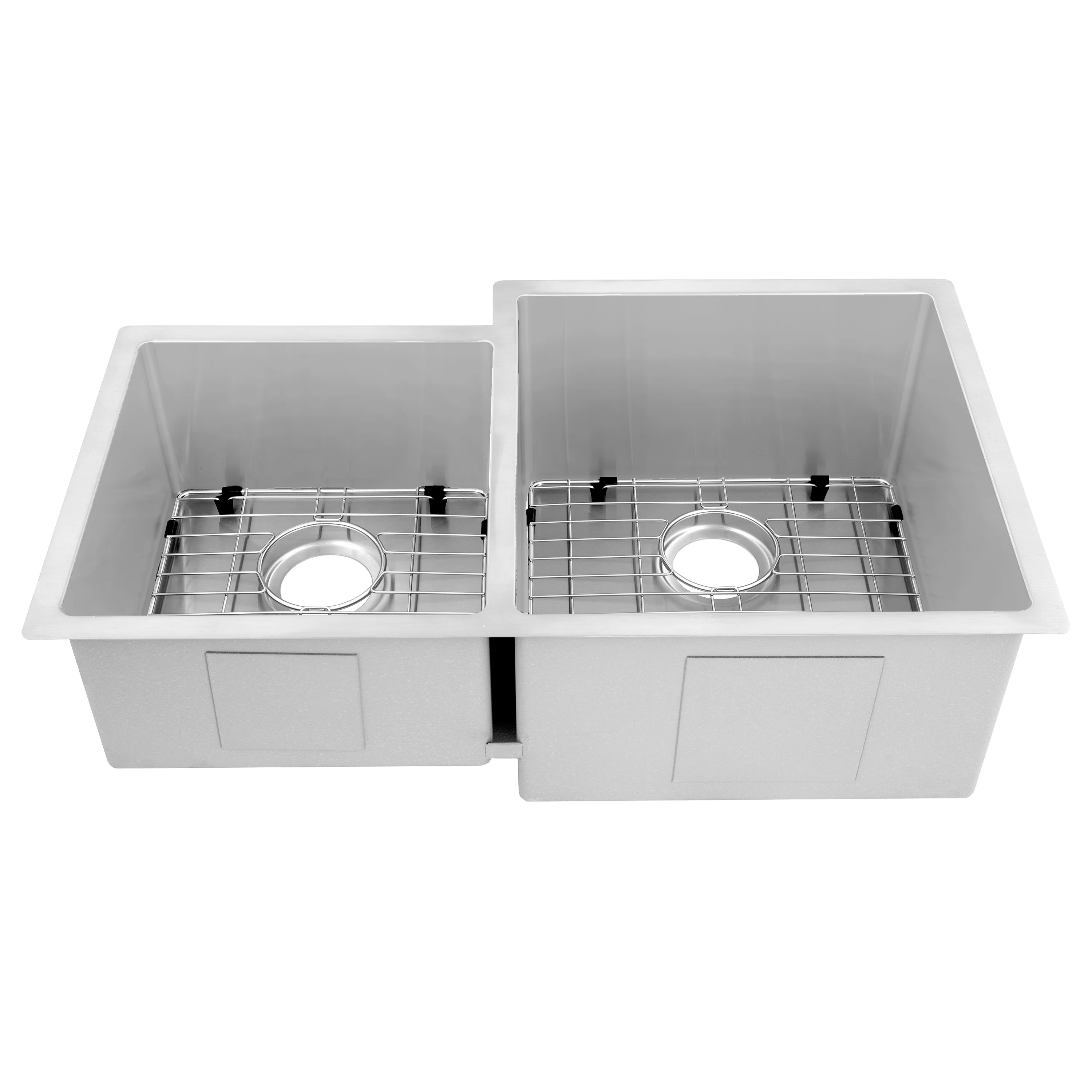 ZLINE 32 in. Jackson Undermount Double Bowl Stainless Steel Kitchen Sink with Bottom Grid (SRDL-32) - Image 6