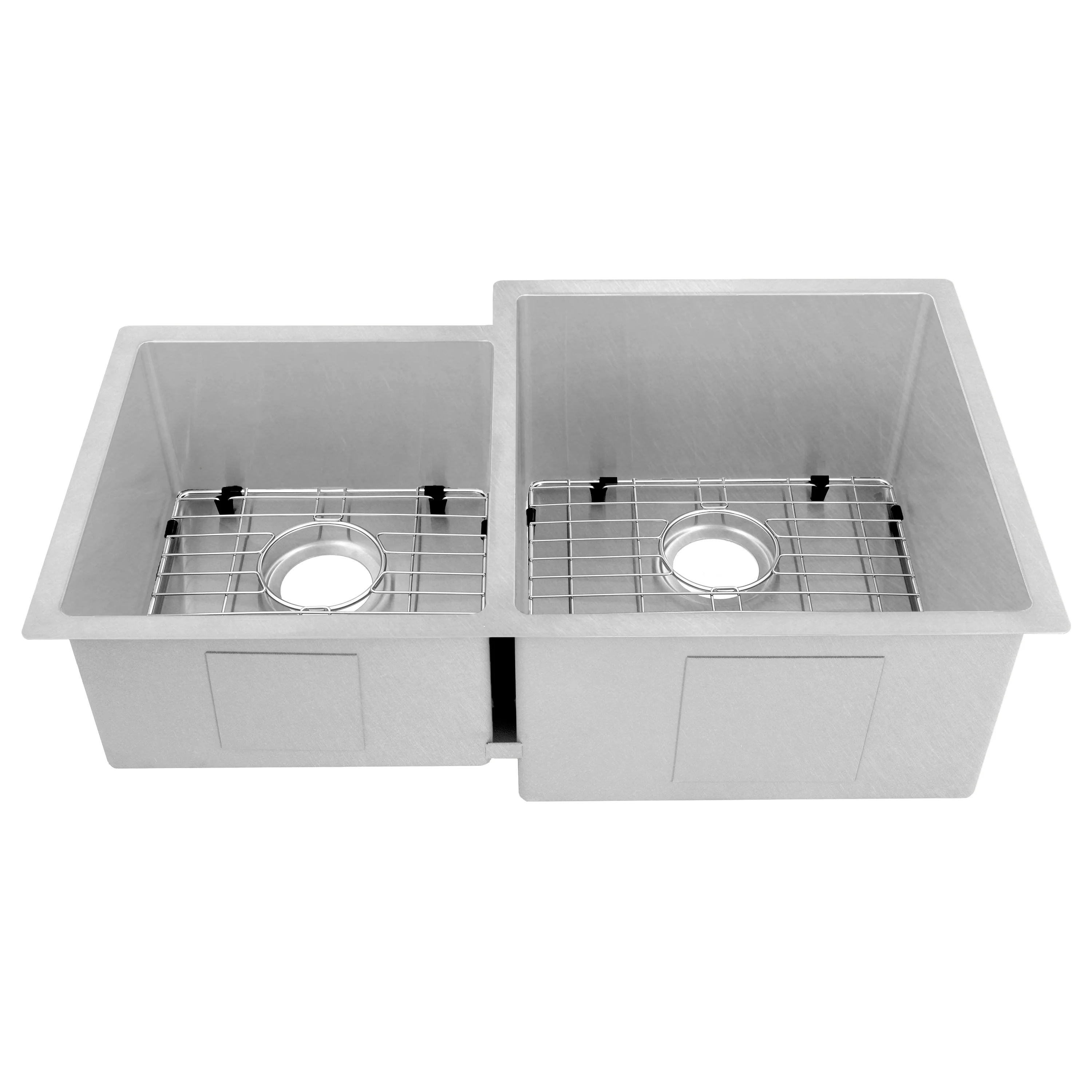 ZLINE 32 in. Jackson Undermount Double Bowl Stainless Steel Kitchen Sink with Bottom Grid (SRDR-32) - Image 6