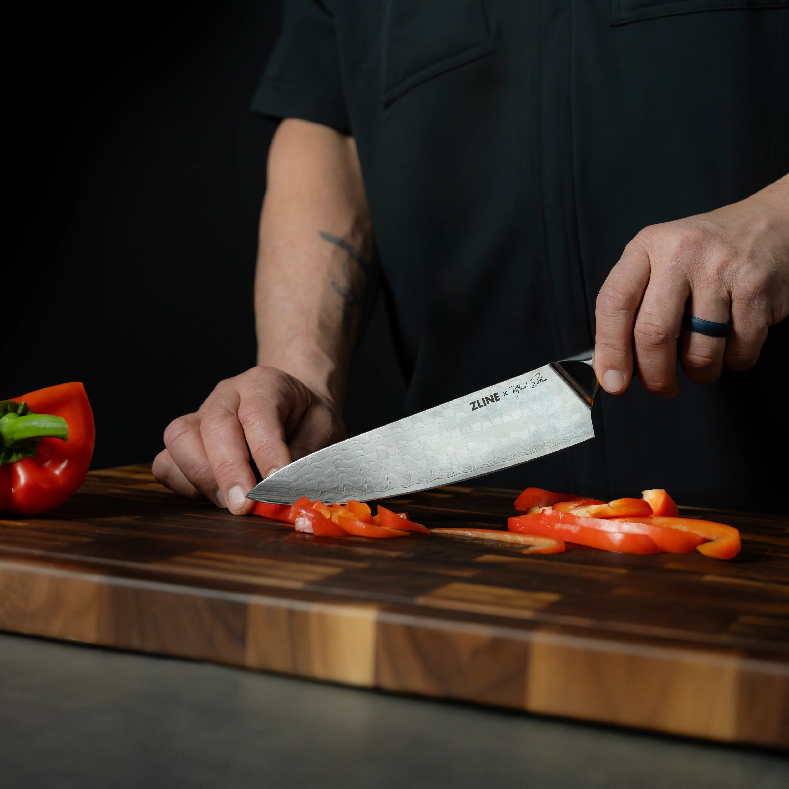 ZLINE Mark Estee 8 in. Professional Japanese Damascus Steel Chef Knife (KCKT-ME-JD) - Image 10