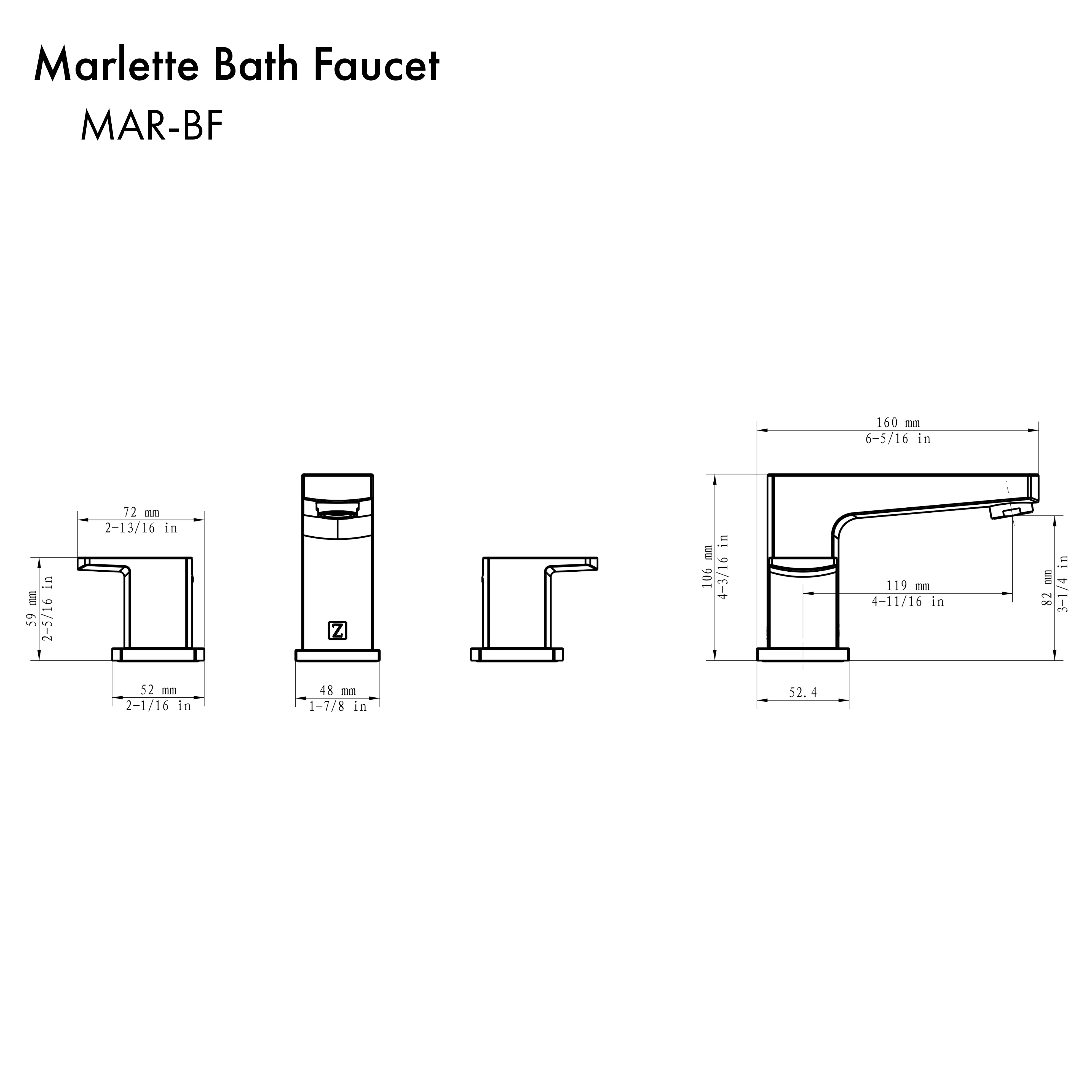 ZLINE Marlette Bath Faucet in Chrome (MAR-BF-CH) - Image 3