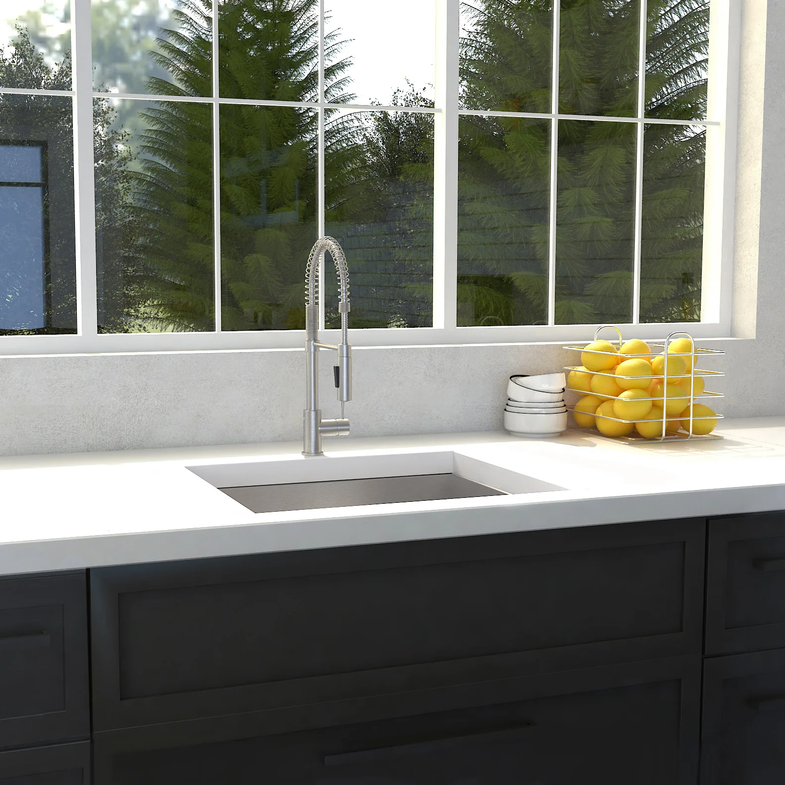 ZLINE 23 in. Meribel Undermount Single Bowl Stainless Steel Kitchen Sink with Bottom Grid (SRS-23) - Image 2