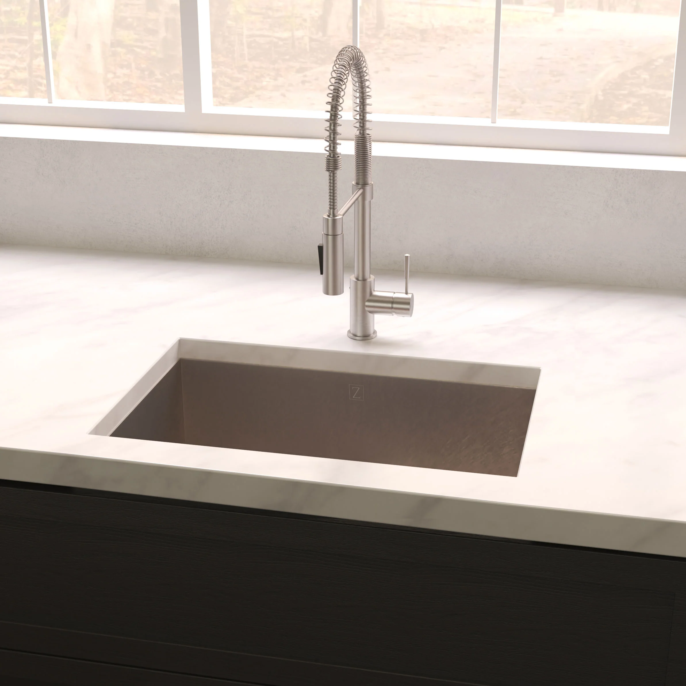 ZLINE 27 in. Meribel Undermount Single Bowl Satin Stainless Steel Kitchen Sink with Bottom Grid (SRS-27S) - Image 12
