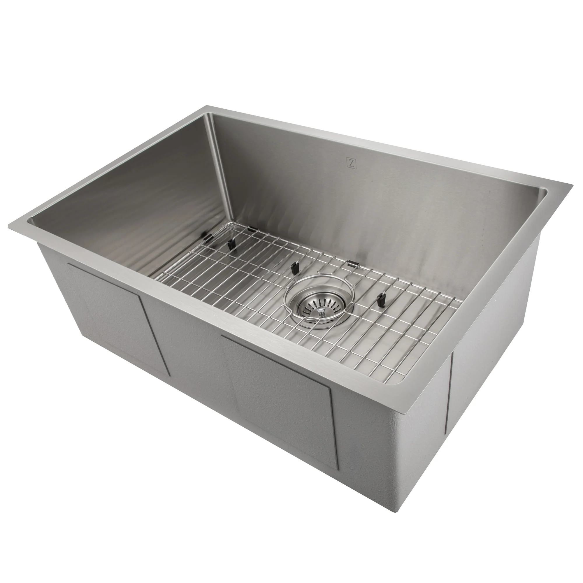 ZLINE 30 in. Meribel Undermount Single Bowl Stainless Steel Kitchen Sink with Bottom Grid (SRS-30) - Image 4
