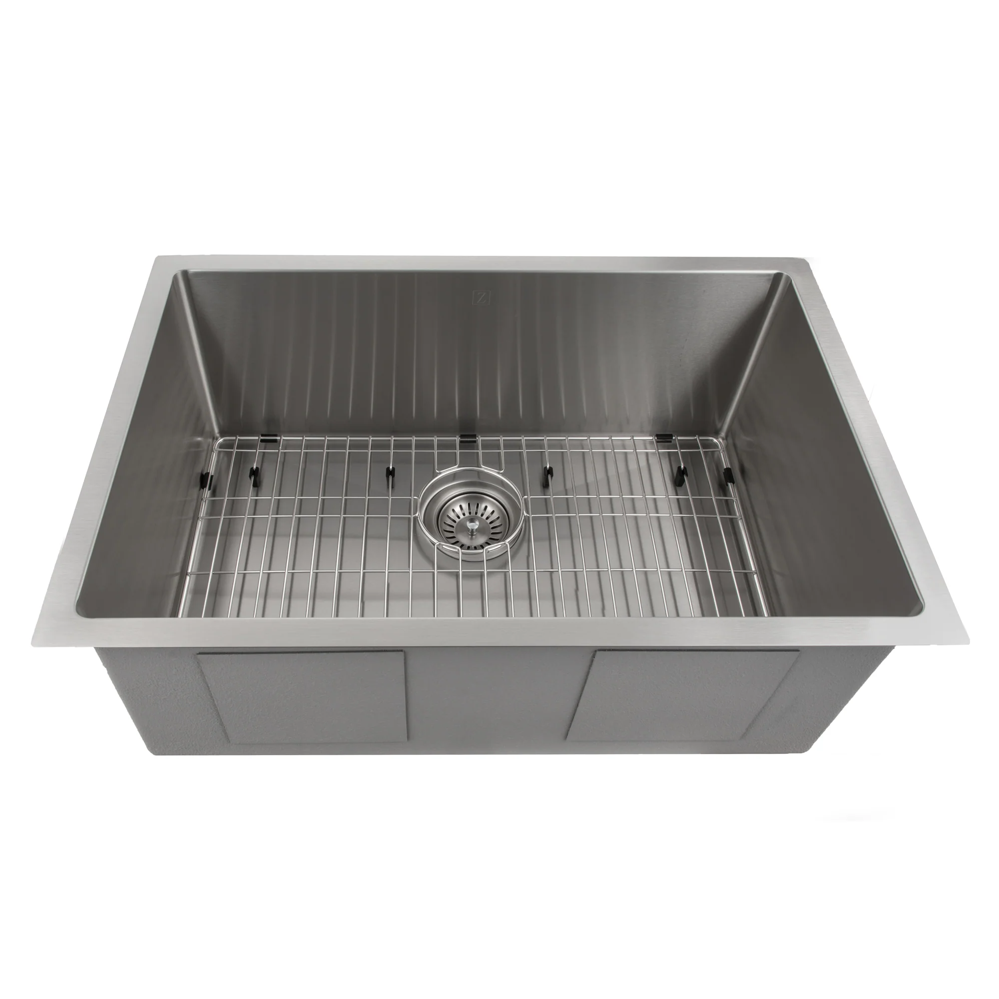 ZLINE 30 in. Meribel Undermount Single Bowl Stainless Steel Kitchen Sink with Bottom Grid (SRS-30) - Image 6