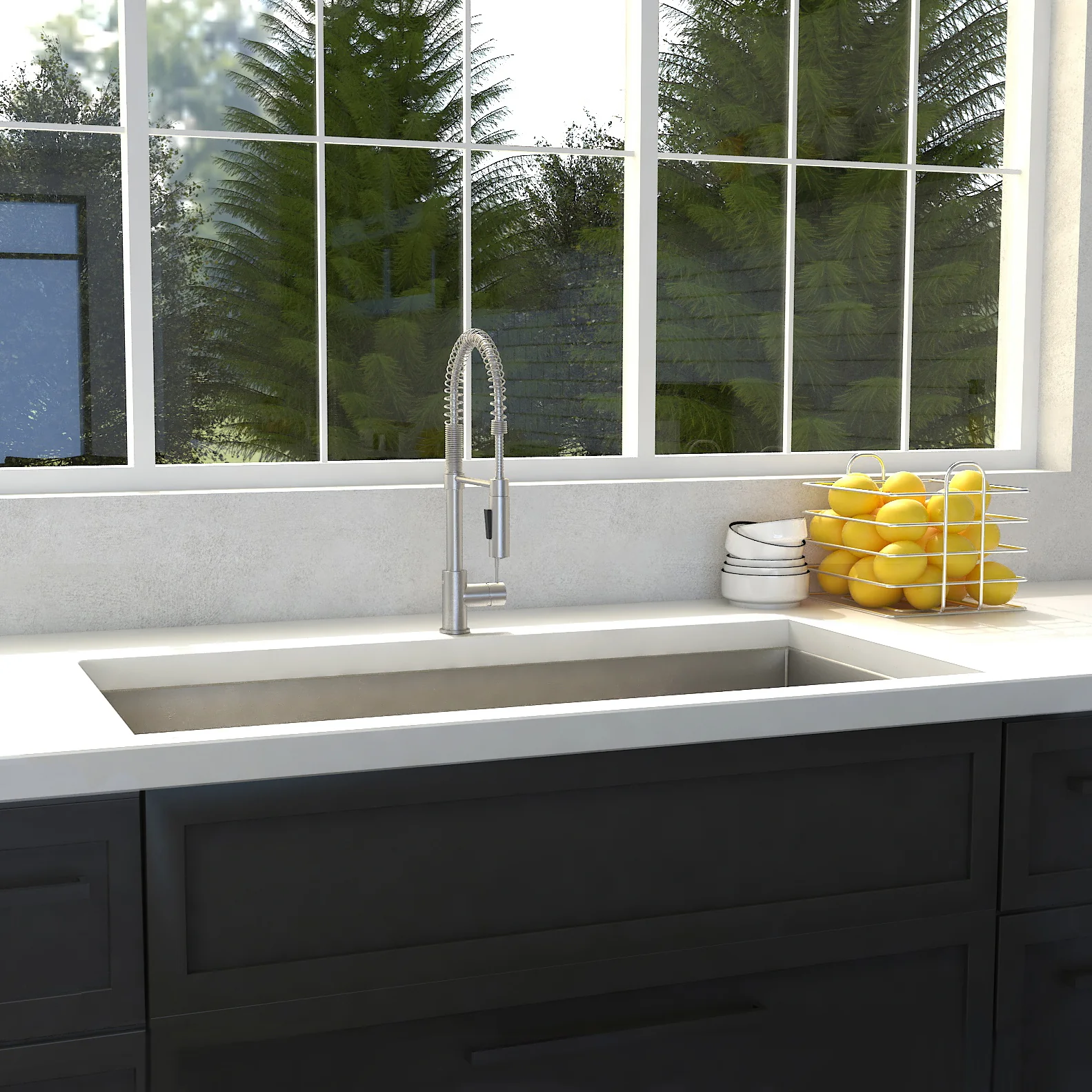 ZLINE 33 in. Meribel Undermount Single Bowl Stainless Steel Kitchen Sink with Bottom Grid (SRS-33) - Image 2
