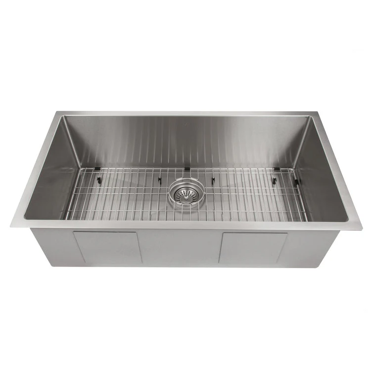 ZLINE 36 in. Meribel Undermount Single Bowl Stainless Steel Kitchen Sink with Bottom Grid (SRS-36) - Image 4