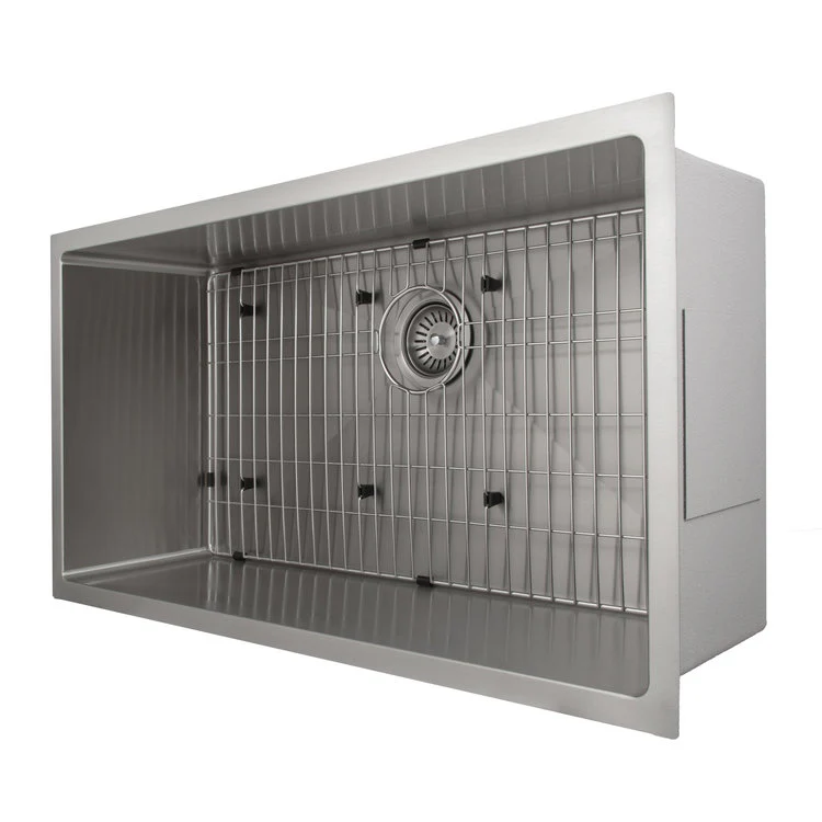 ZLINE 36 in. Meribel Undermount Single Bowl Stainless Steel Kitchen Sink with Bottom Grid (SRS-36) - Image 6