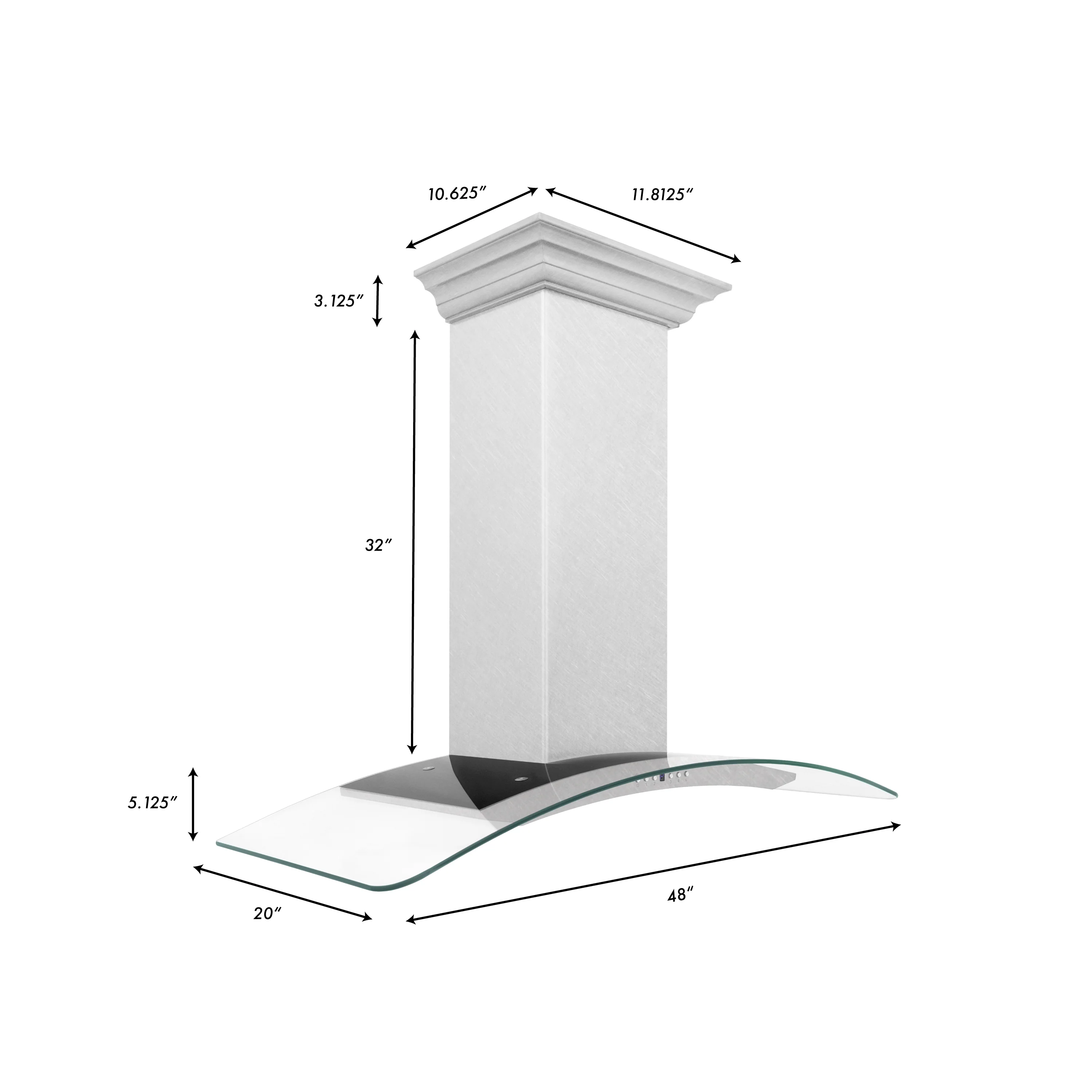 ZLINE 48 in. Convertible Vent Wall Mount Range Hood in Satin Stainless Steel and Glass (8KN4S-48) - Image 10