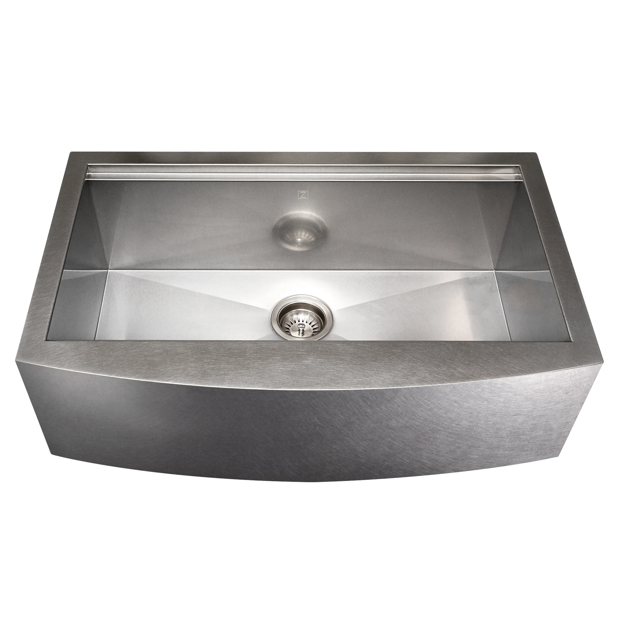 ZLINE 33 in. Moritz Farmhouse Apron Mount Single Bowl Satin Stainless Steel Kitchen Sink with Bottom Grid and Accessories (SLSAP-33S) - Image 11