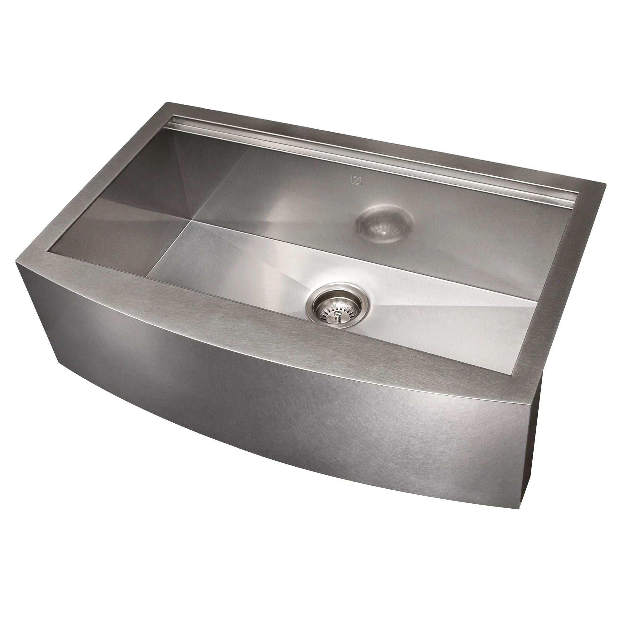 ZLINE 33 in. Moritz Farmhouse Apron Mount Single Bowl Satin Stainless Steel Kitchen Sink with Bottom Grid and Accessories (SLSAP-33S) - Image 13
