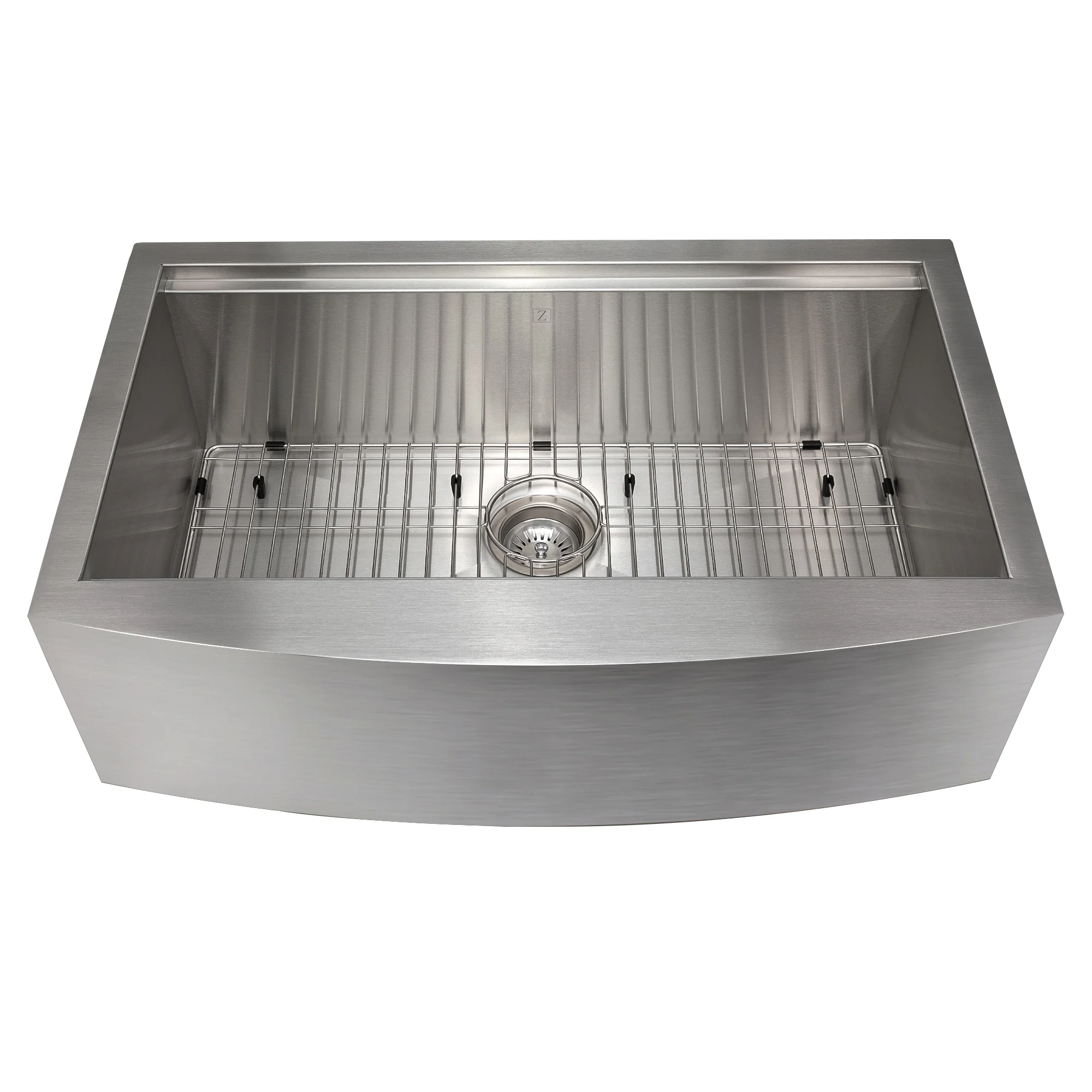 ZLINE 33 in. Moritz Farmhouse Apron Mount Single Bowl Stainless Steel Kitchen Sink with Bottom Grid and Accessories (SLSAP-33) - Image 10
