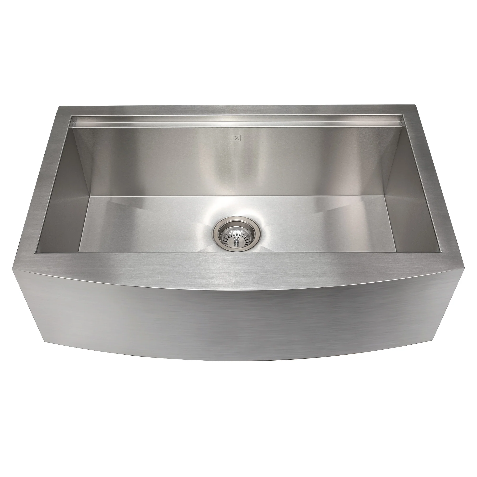 ZLINE 33 in. Moritz Farmhouse Apron Mount Single Bowl Stainless Steel Kitchen Sink with Bottom Grid and Accessories (SLSAP-33) - Image 7