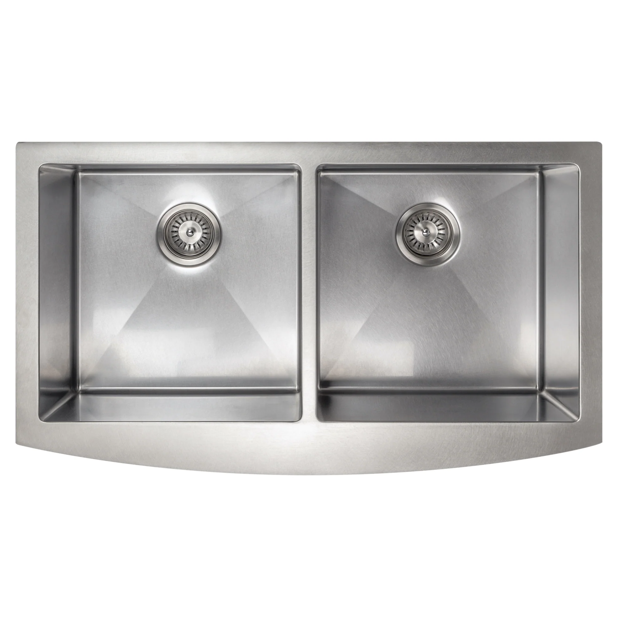 ZLINE 36 in. Niseko Farmhouse Apron Mount Double Bowl Satin Stainless Steel Kitchen Sink with Bottom Grid (SA50D-36S) - Image 3