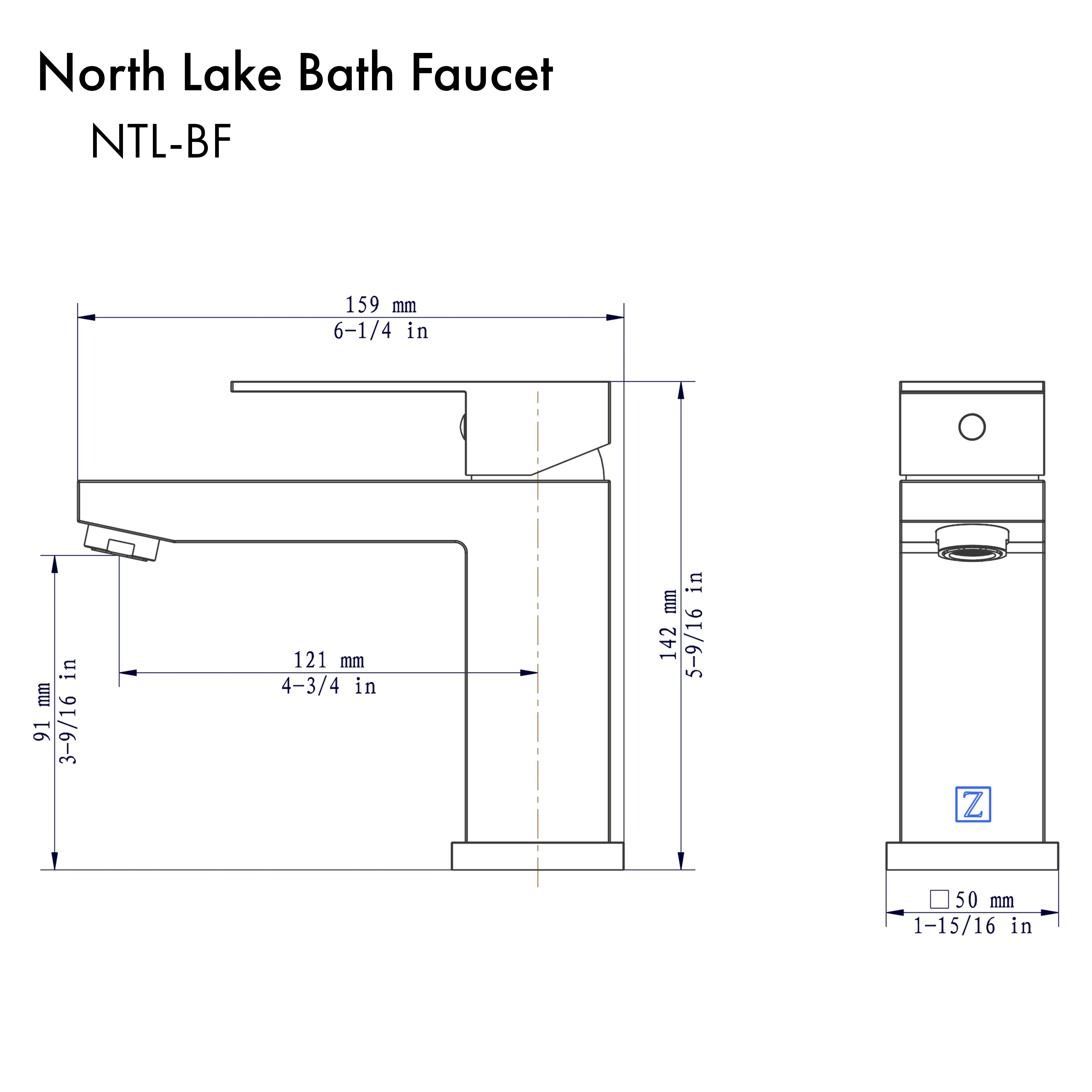 ZLINE North Lake Bath Faucet in Gun Metal (NTL-BF-GM) - Image 6