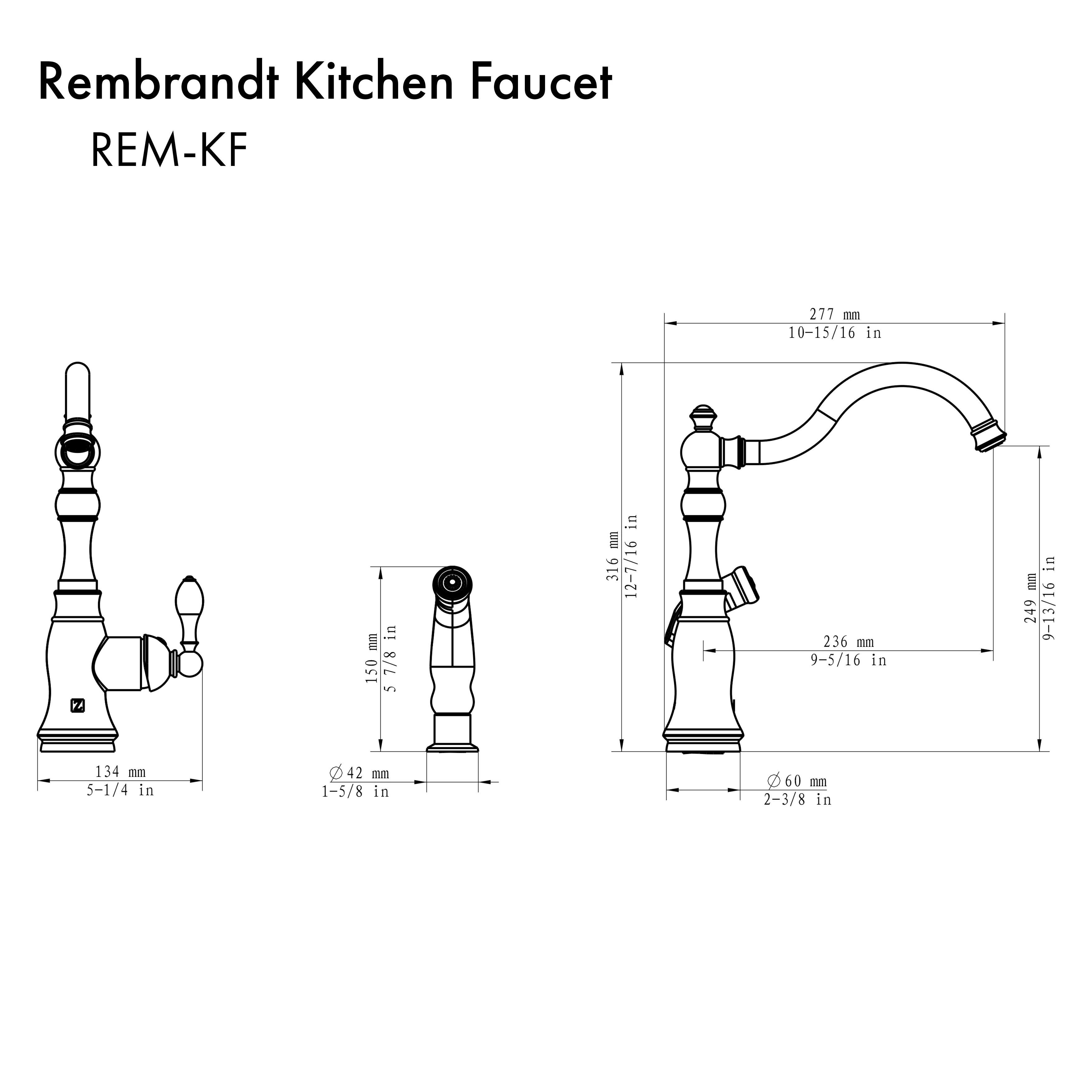 ZLINE Rembrandt Kitchen Faucet in Matte Black (REM-KF-MB) - Image 3