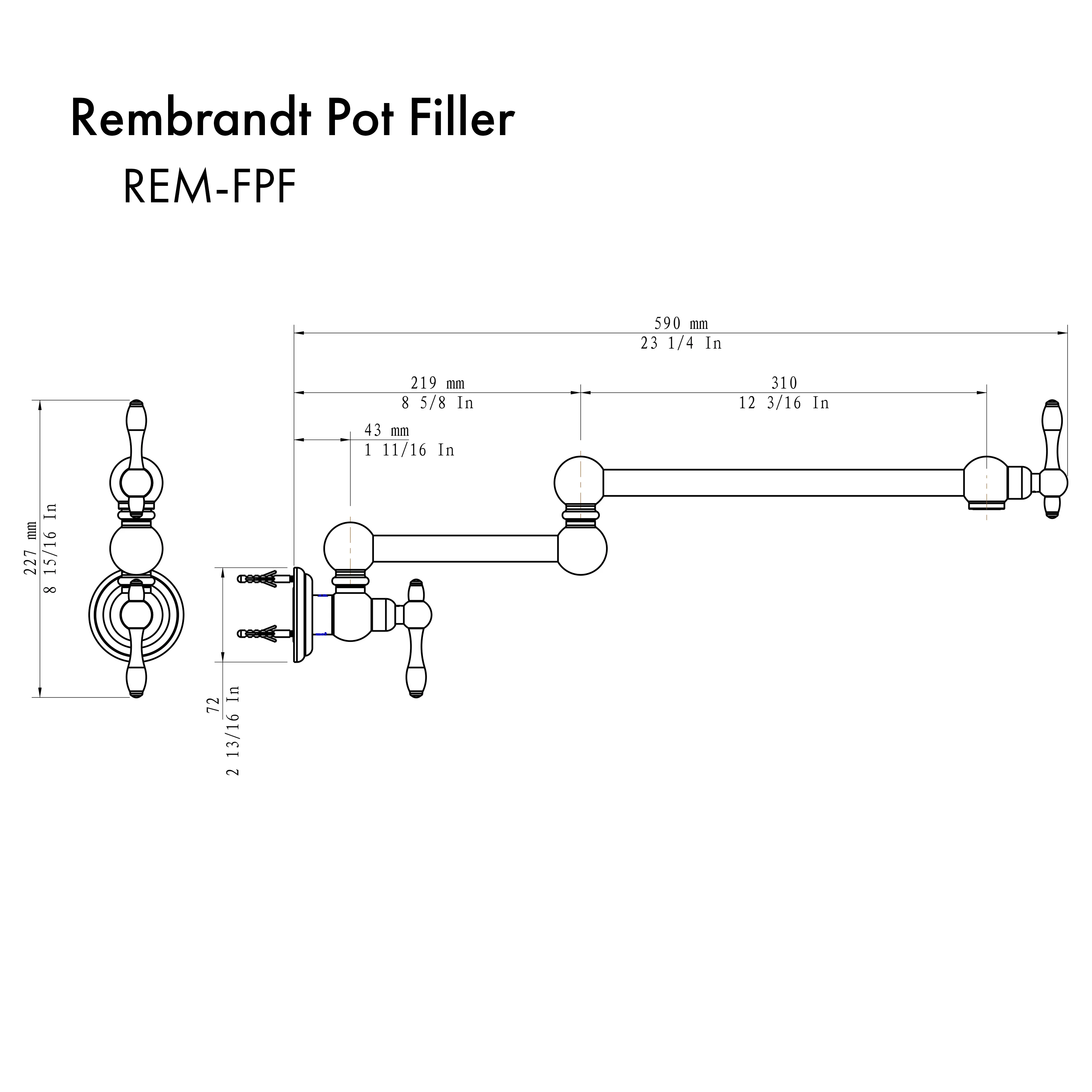 ZLINE Rembrandt Pot Filler in Matte Black (REM-FPF-MB) - Image 2
