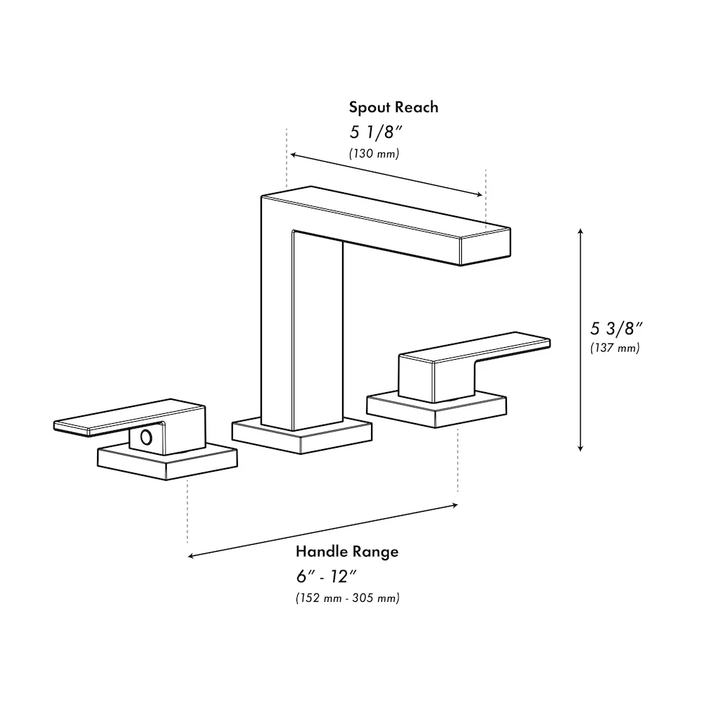 ZLINE Palisades Modern Widespread Bath Faucet in Matte Black (RBCN3-BF-MB) - Image 7