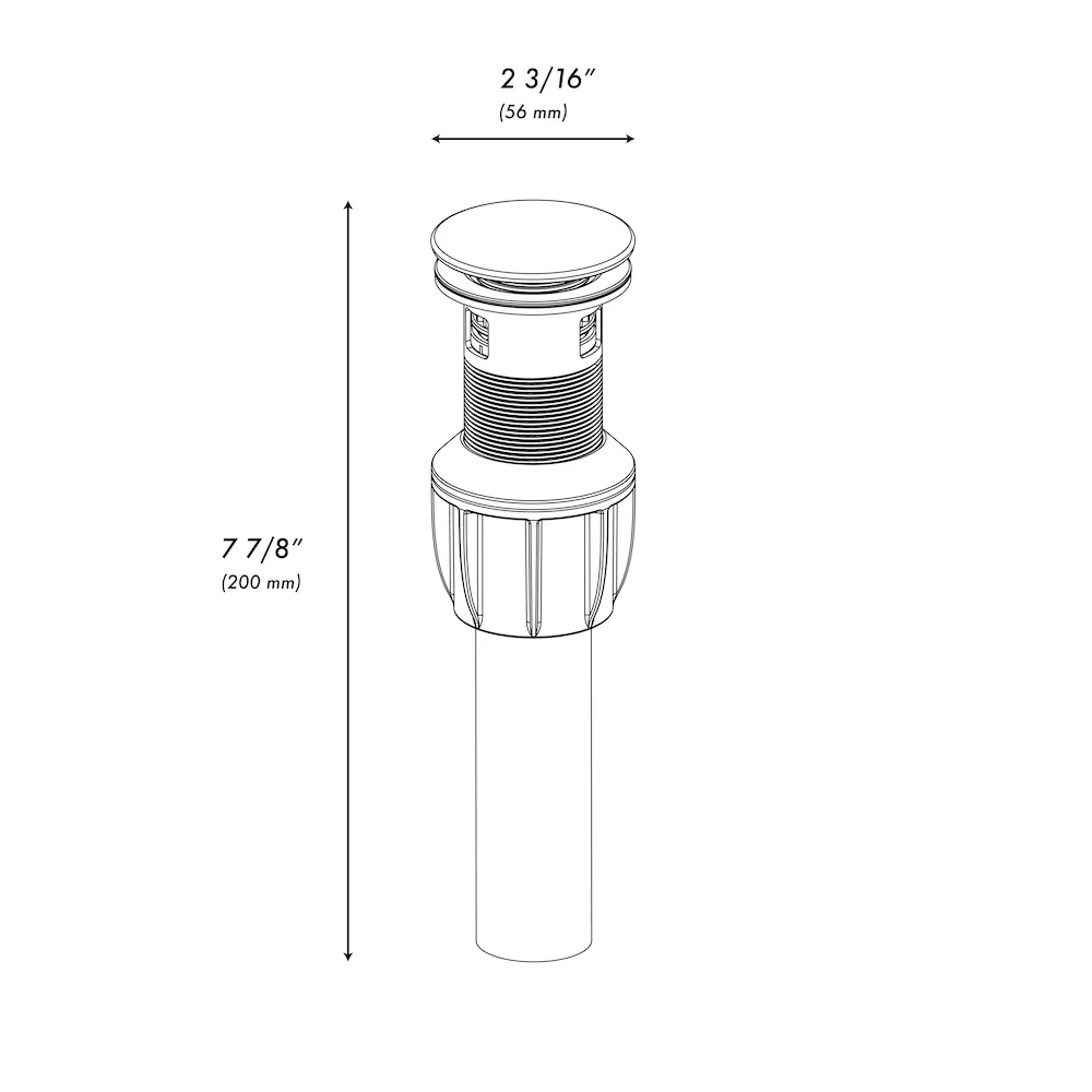ZLINE Palisades Push Button Drain in Brushed Nickel (RBCN1-PDO-BN) - Image 3