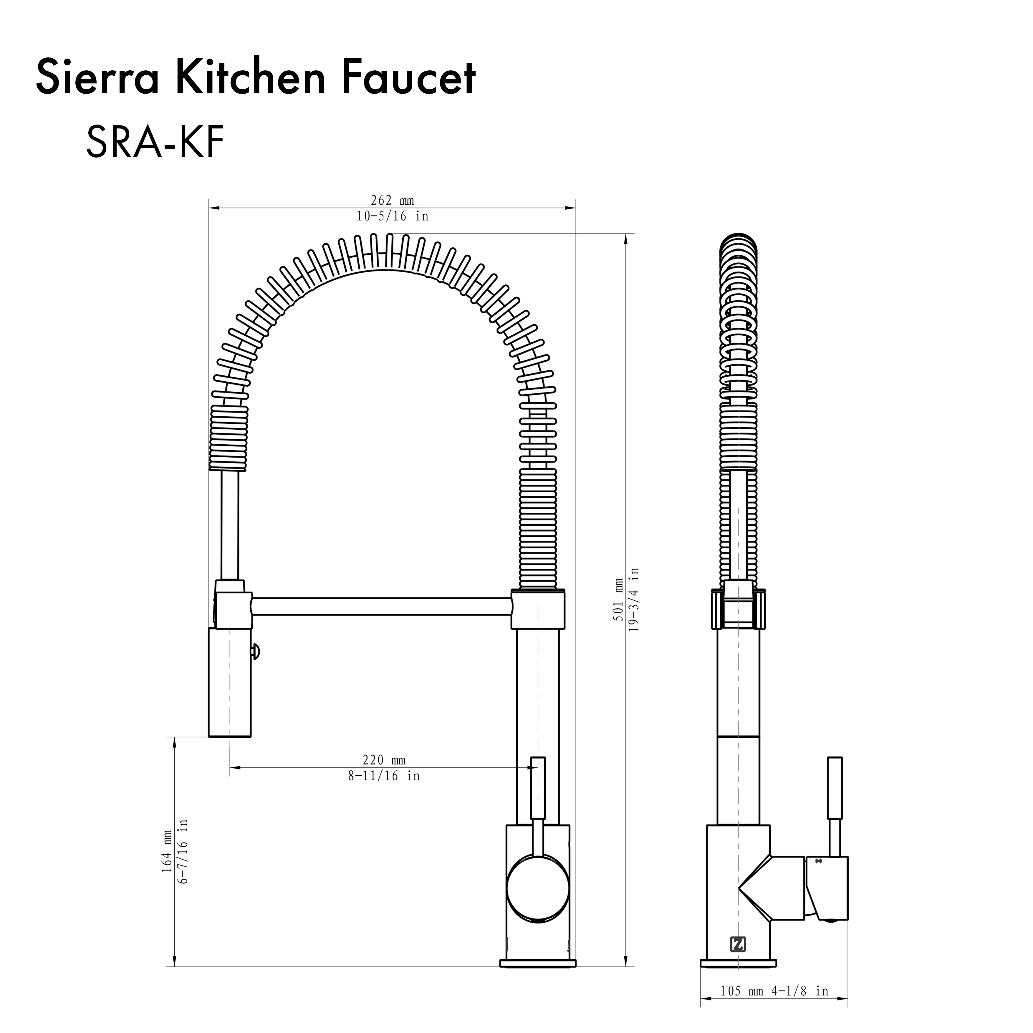 ZLINE Sierra Kitchen Faucet in Brushed Nickel (SRA-KF-BN) - Image 10