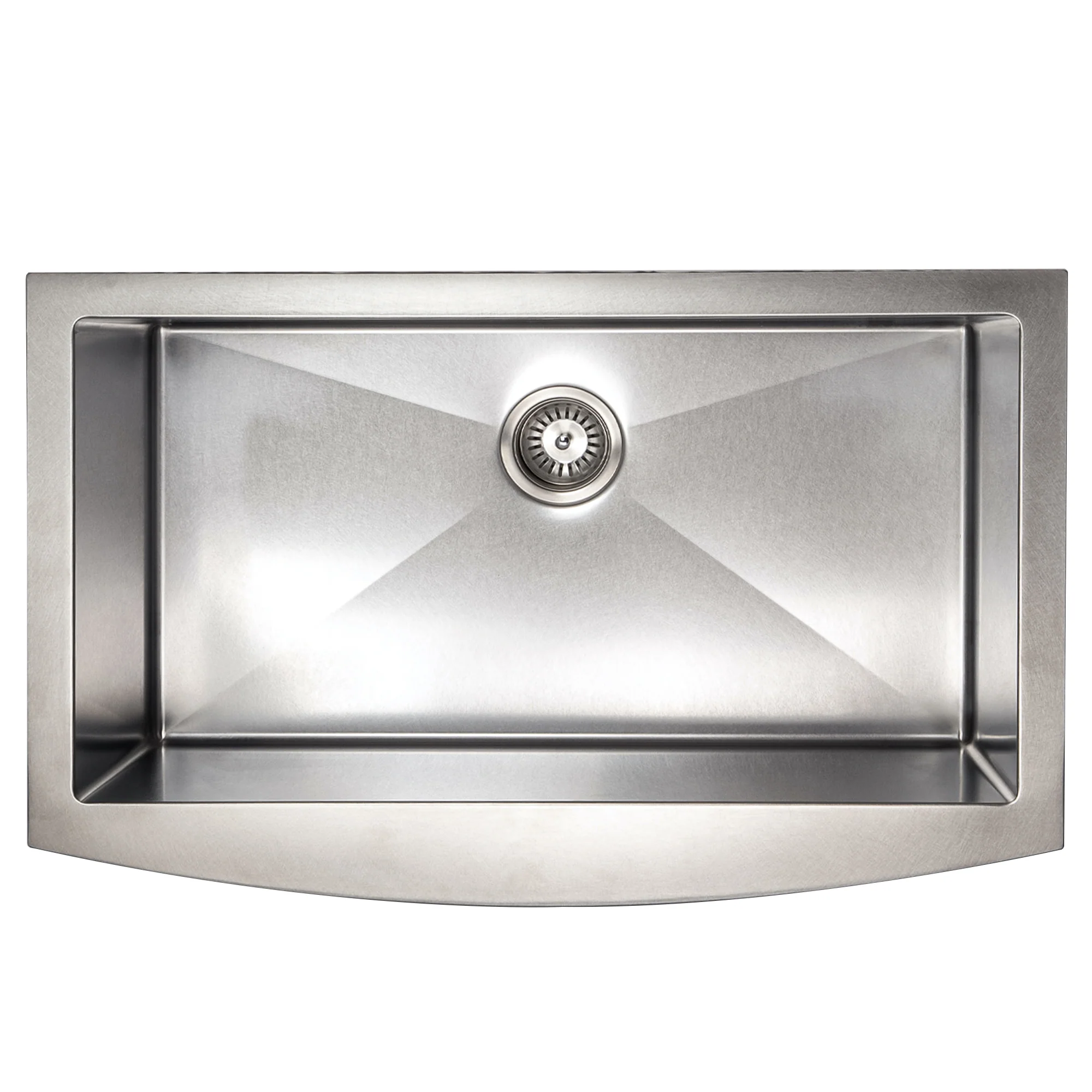 ZLINE 33 in. Vail Farmhouse Apron Mount Single Bowl Satin Stainless Steel Kitchen Sink with Bottom Grid (SAS-33S) - Image 6