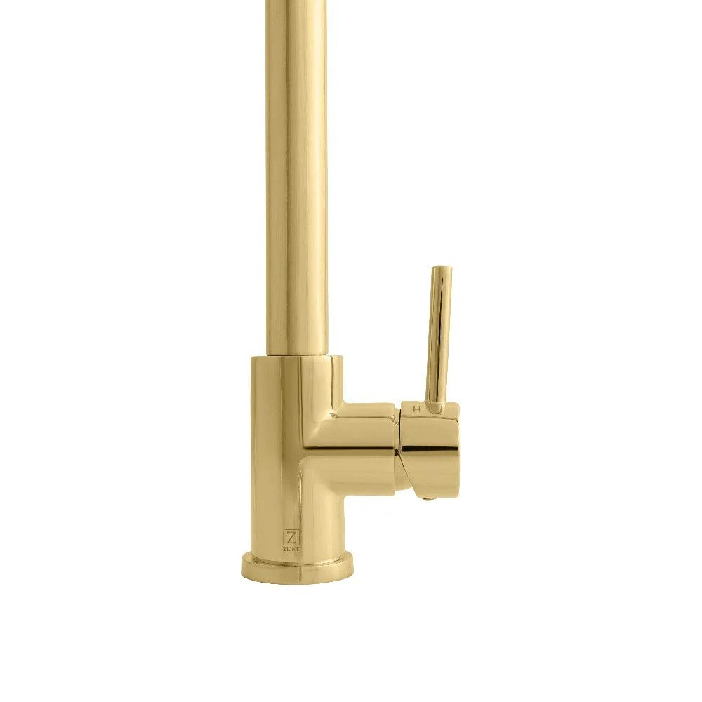 ZLINE Van Gogh Pull Down Spring Kitchen Faucet with Pot Filler in Polished Gold (VNG-KF-PG) - Image 5