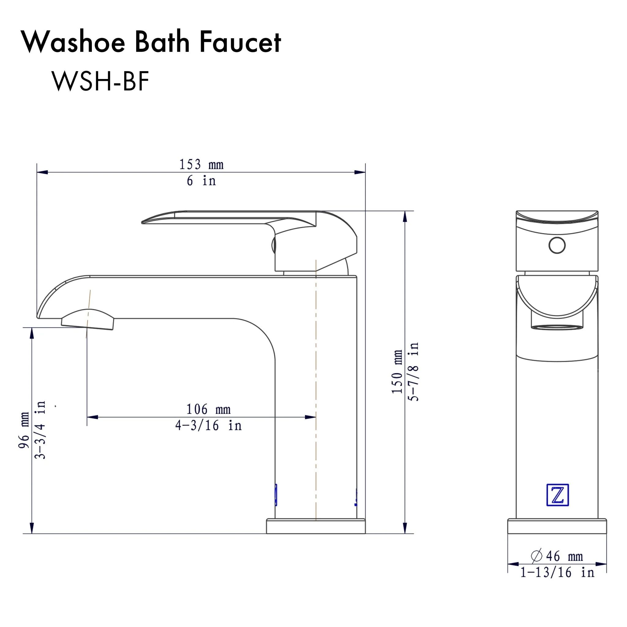 ZLINE Washoe Bath Faucet in Chrome (WSH-BF-CH) - Image 5