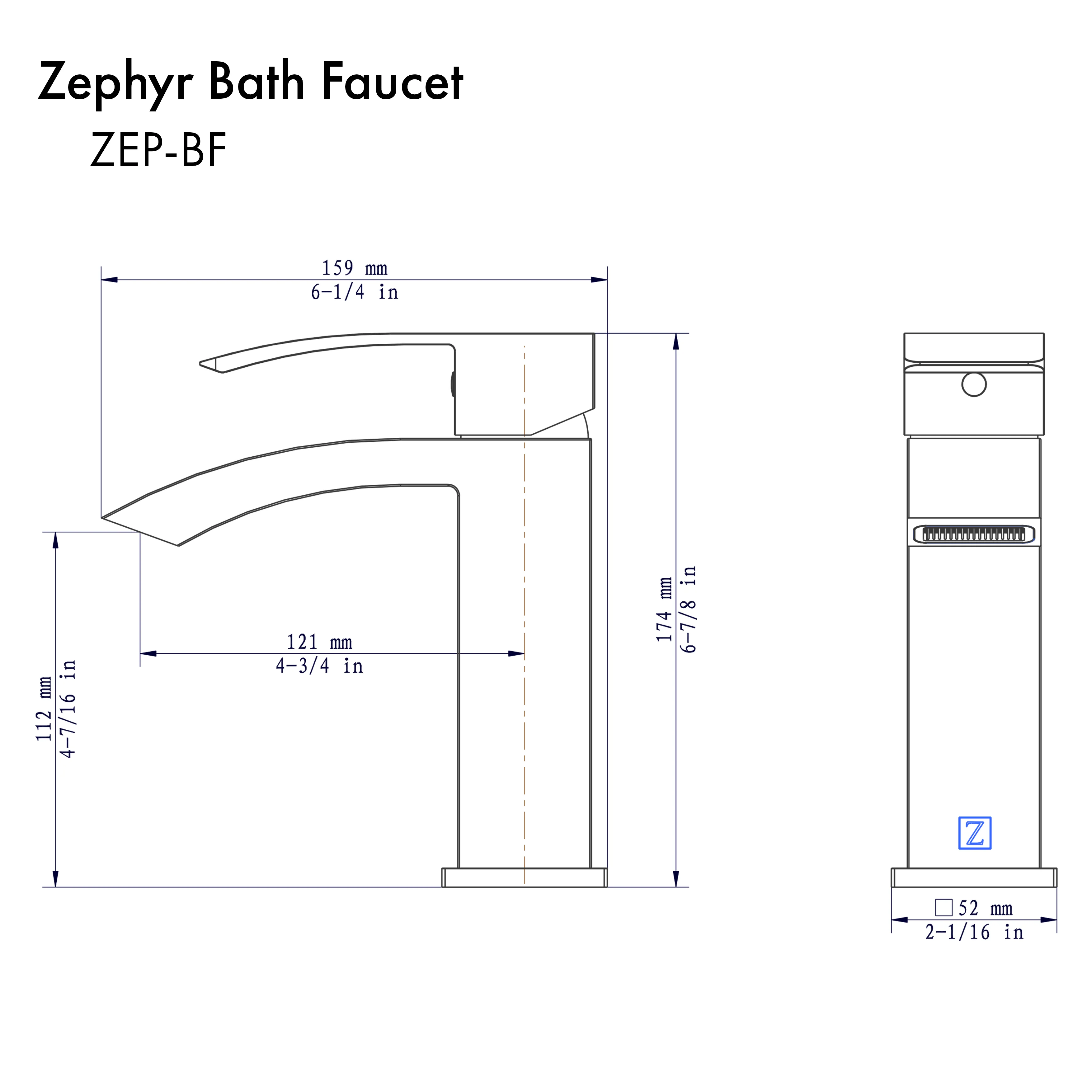 ZLINE Zephyr Bath Faucet in Chrome (ZEP-BF-CH) - Image 7